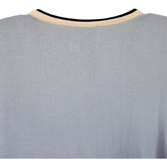 TALBOTS Women M Charming Cardigan Sweater Button Up Blue White 3/4 Sleeve 38" - Picture 5 of 7